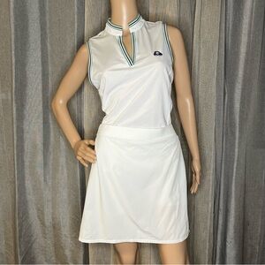 RLX Ralph Lauren White Sleevless Polo & Back-Pleated Skort Set Medium